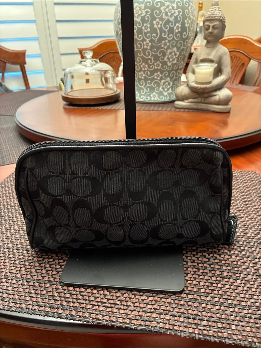 Coach Black Signature Vintage Cosmetic Bag